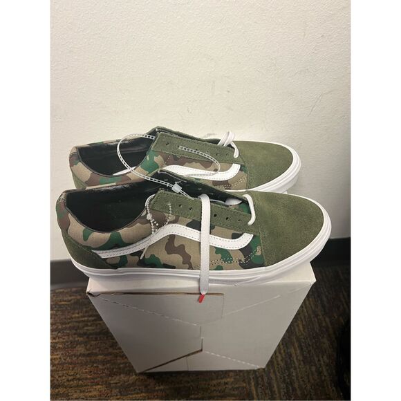 Vans Old Skool Men’s 8 Women’s 9.5 Sneakers Camo Green Suede Canvas Shoes NEW main image 11